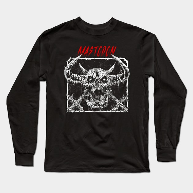 Skull Reverie Mastodon Long Sleeve T-Shirt by Mutearah